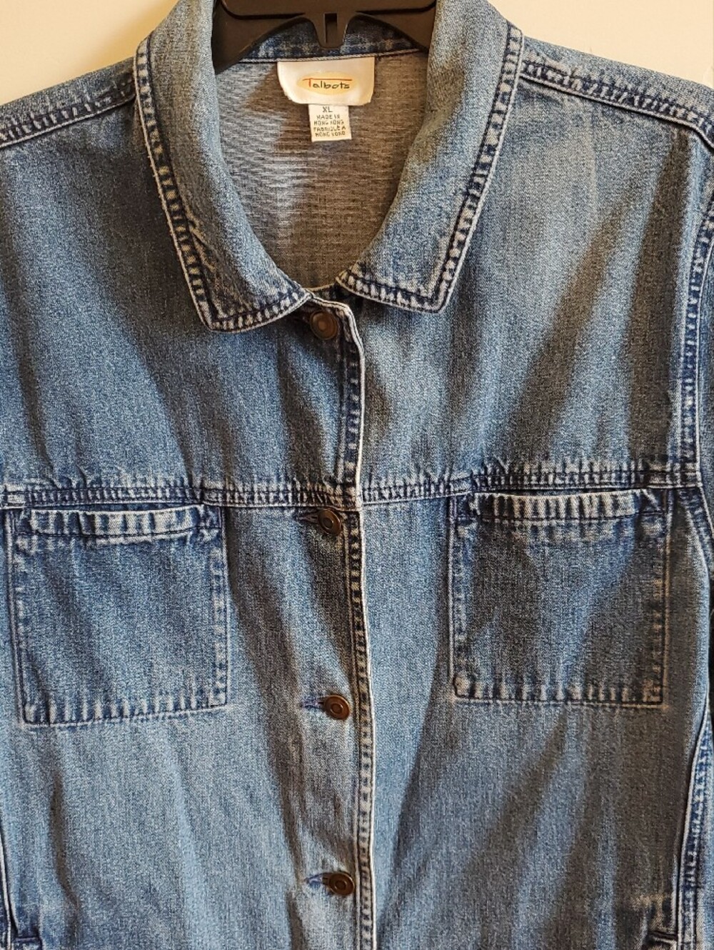 Talbots Mid-Blue Denim Shacket Jacket XL - Picture 3 of 9